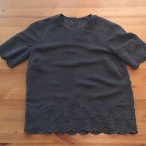 Madewell silk moondial top navy XXS